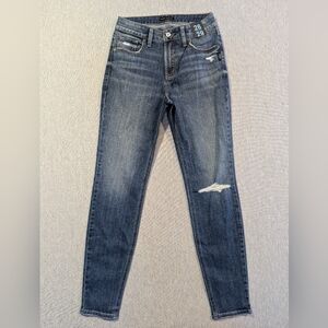 Silver Jeans Boyfriend Mid Rise Women's 26 X 29 Distressed Blue NWT